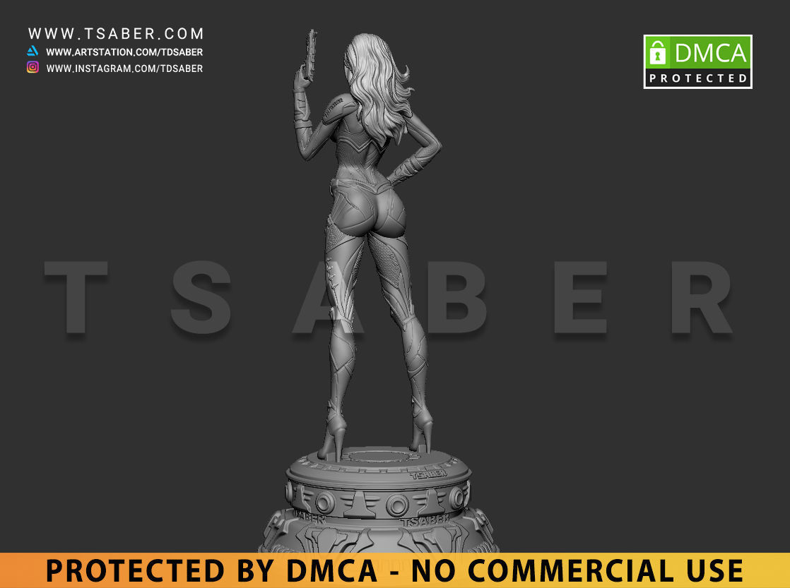 Black Widowmaker Statue - Zbrush Sculpture - Tsaber 3D print model_13