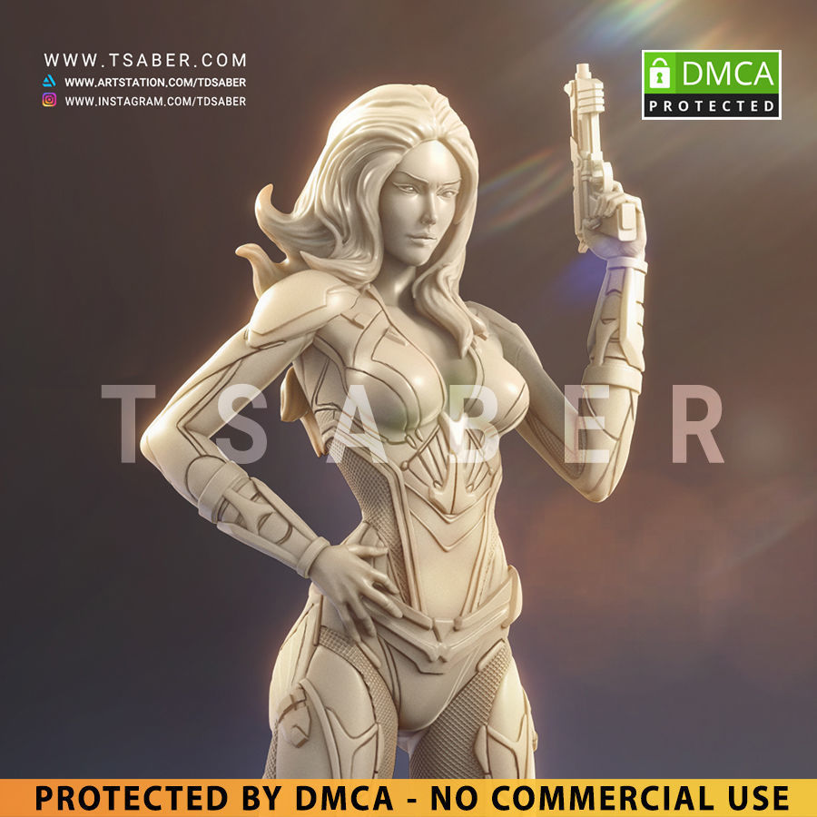 Black Widowmaker Statue - Zbrush Sculpture - Tsaber 3D print model_6