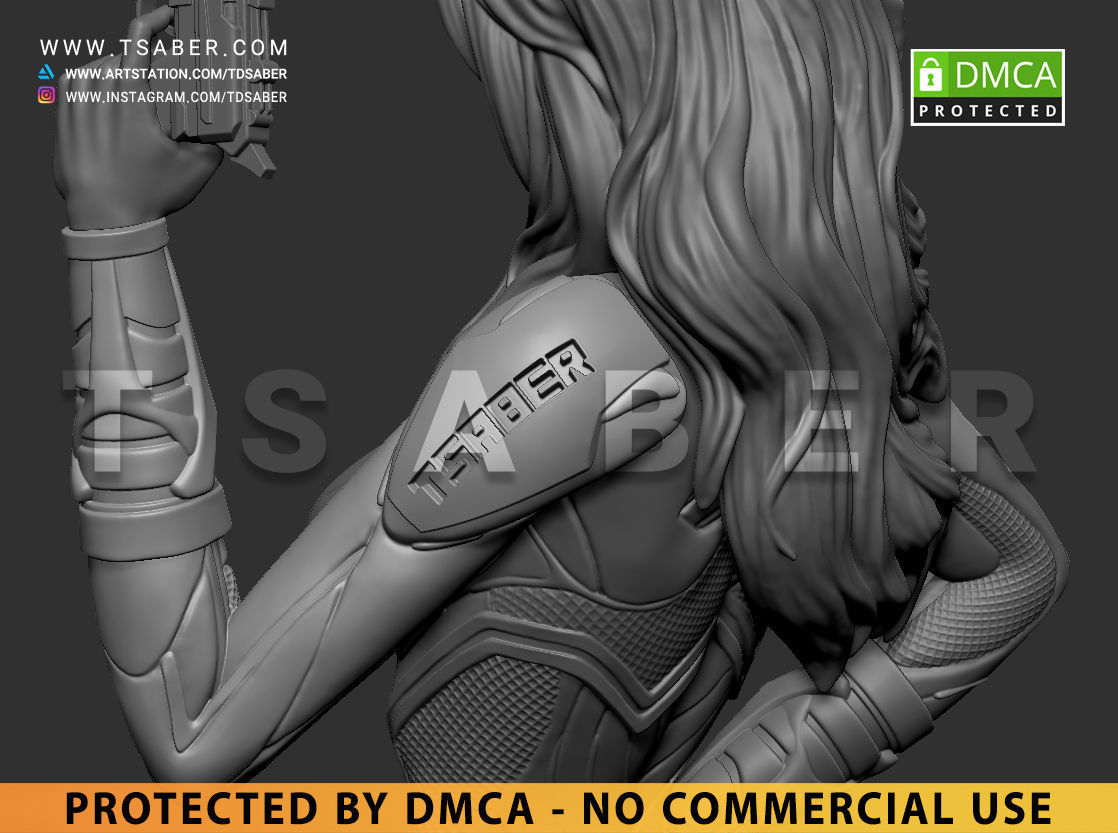 Black Widowmaker Statue - Zbrush Sculpture - Tsaber 3D print model_2