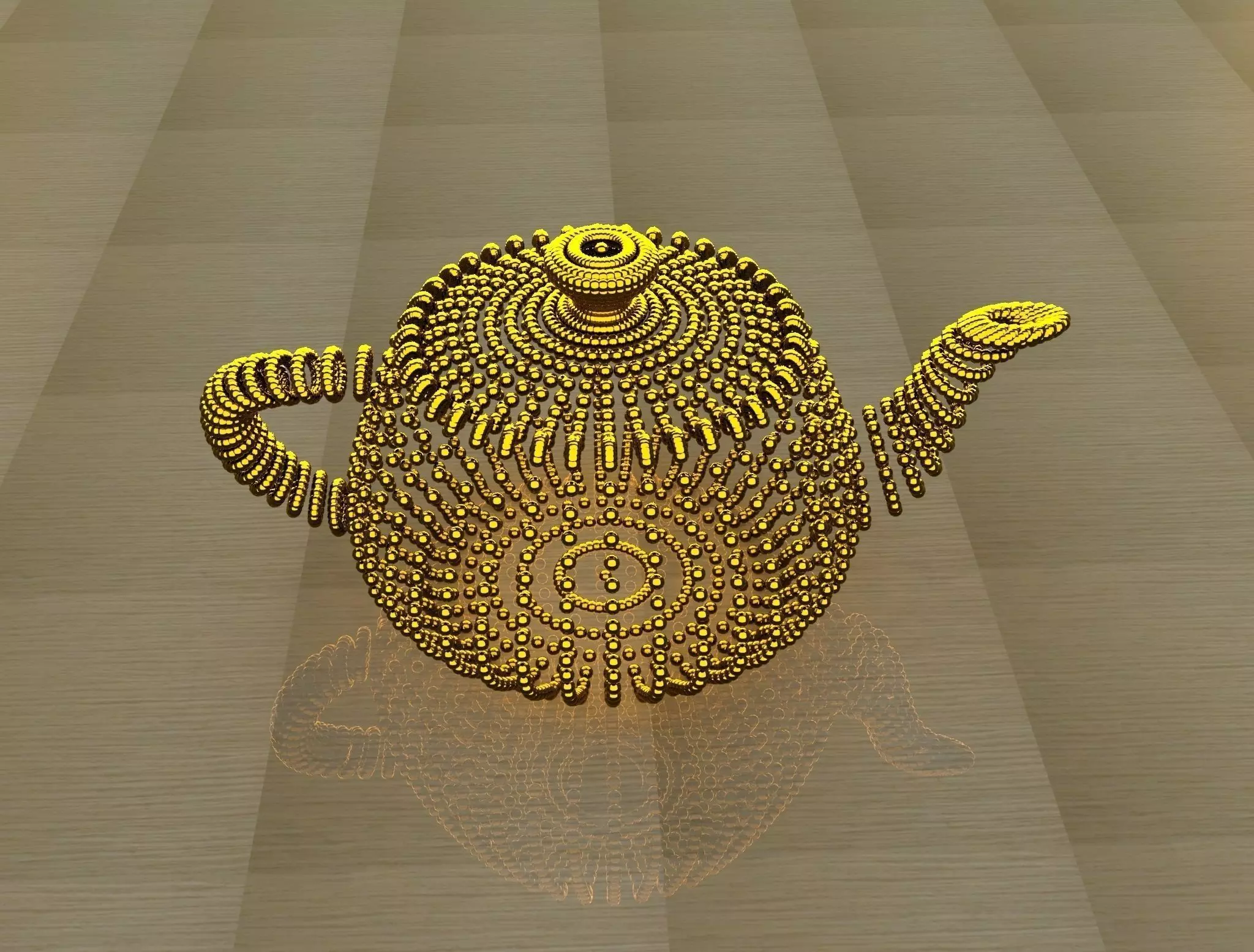 Kettle golden teapot Free low-poly 3D model