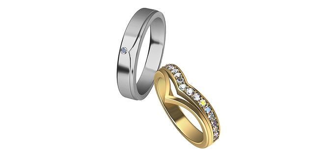 Wedding Ring V Eternity 3D print model