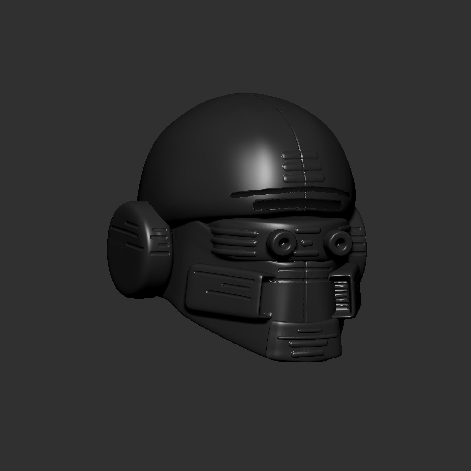 helmet high poly sculpt 3d printable ver 7 3D model 3D model_3