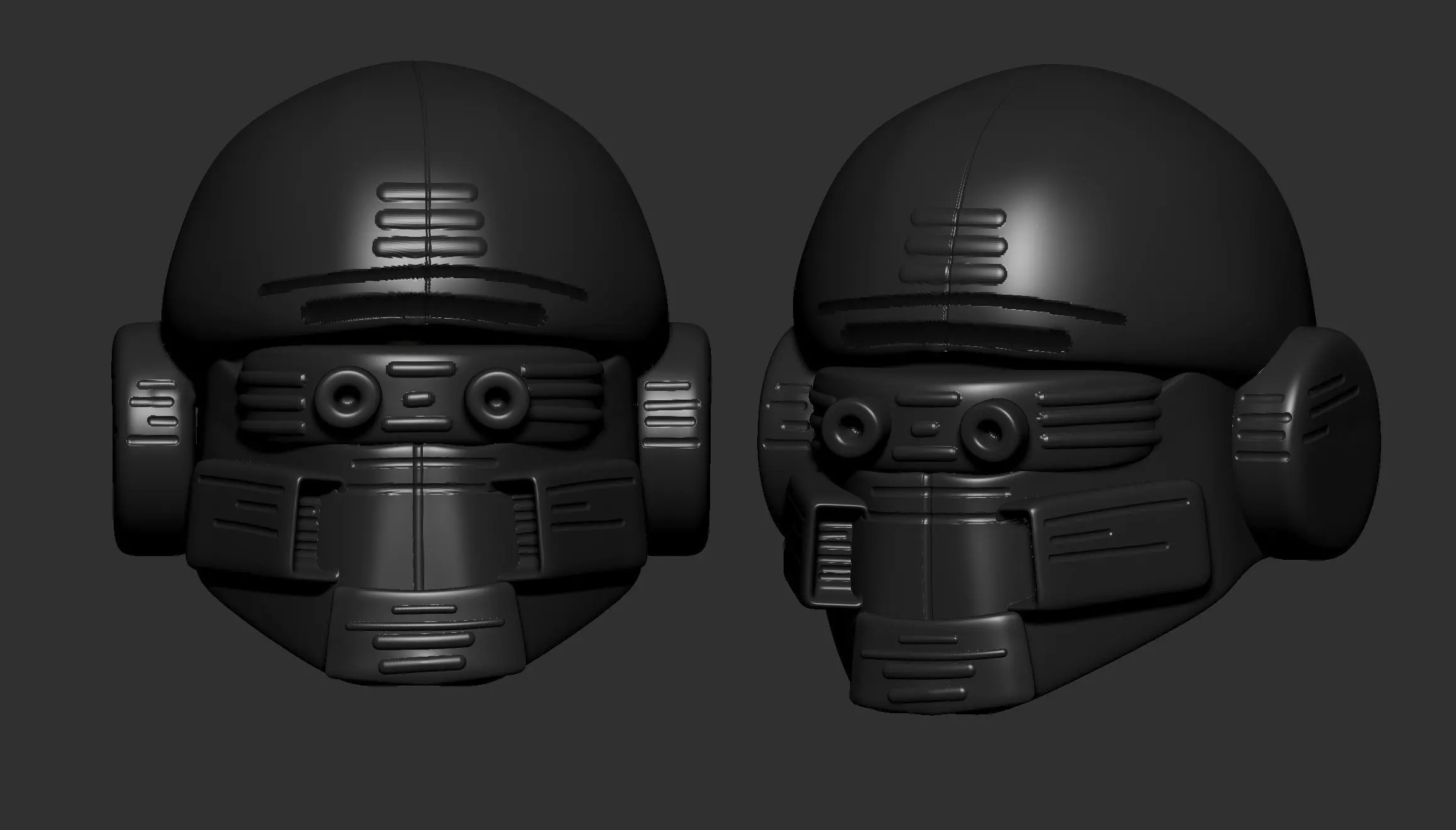 helmet high poly sculpt 3d printable ver 7 3D model 3D model_0