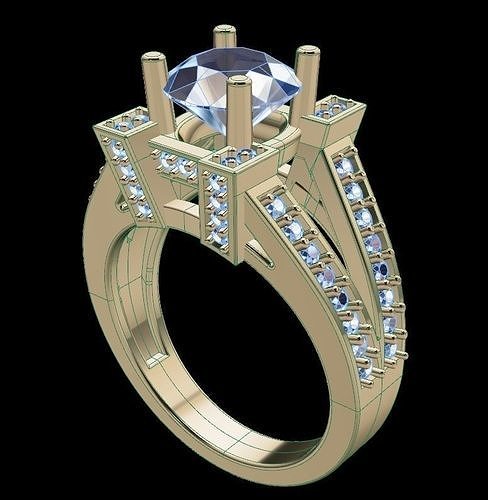 Classic Modern Antique Engagement Ring 3D print model