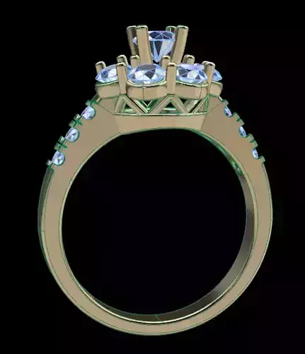 Dainty Halo Diamond Engagement Ring