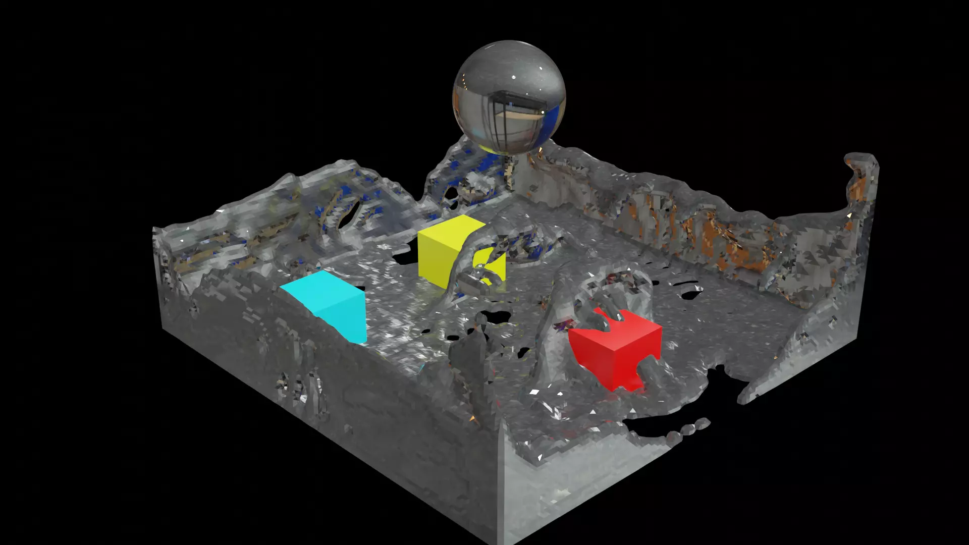 Water cave Free low-poly 3D model