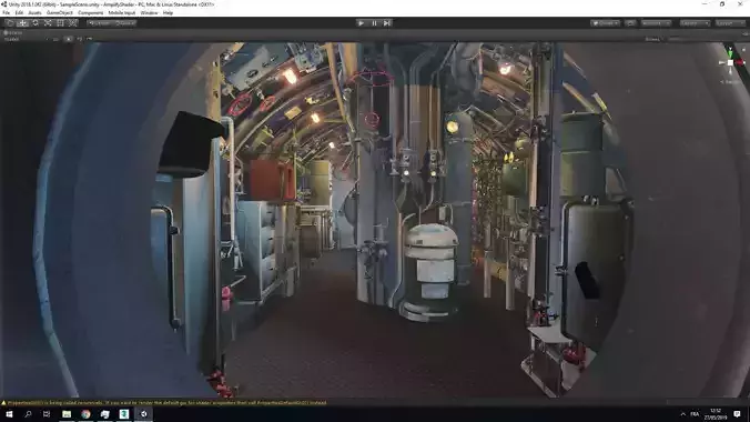 Classic Submarine with Cockpit Detail and 2 UUV Low-poly 3D model