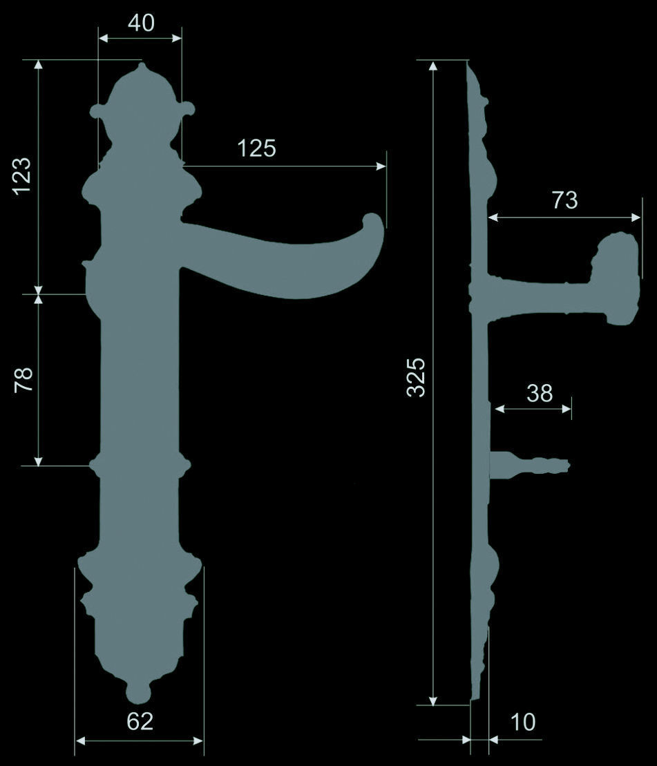 Brass Door Handles 3D model 3D model_2