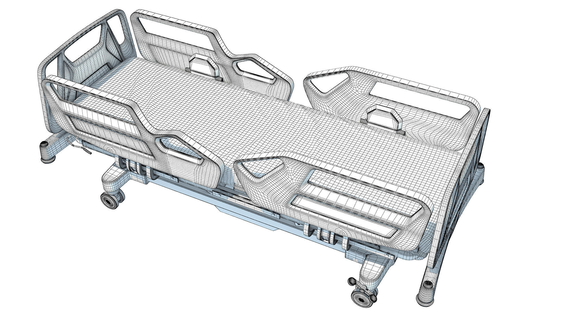 Hospital Medical Bed 1 3D model_12