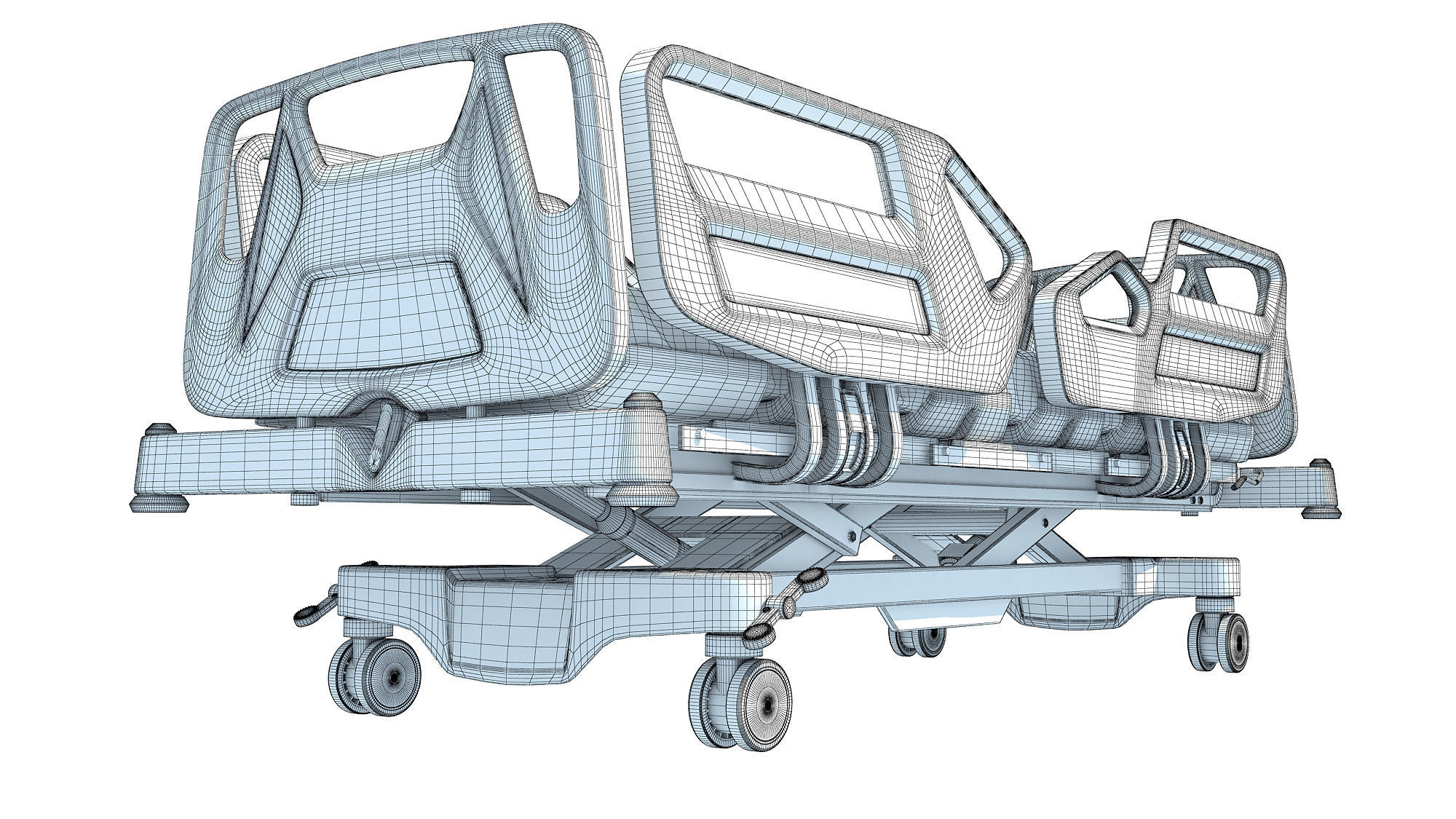 Hospital Medical Bed 1 3D model_13