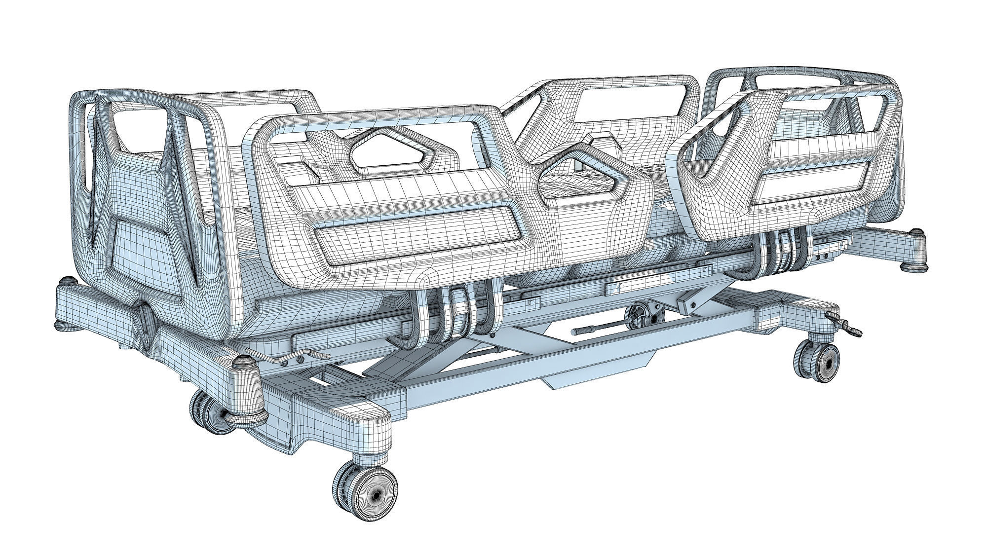 Hospital Medical Bed 1 3D model_11