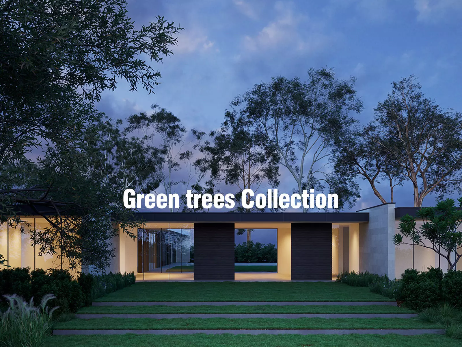 Green trees Collection - Include GrowFX and Mesh file 3D model_0