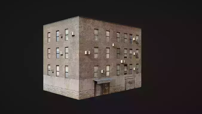 Building low poly street Low-poly 3D model
