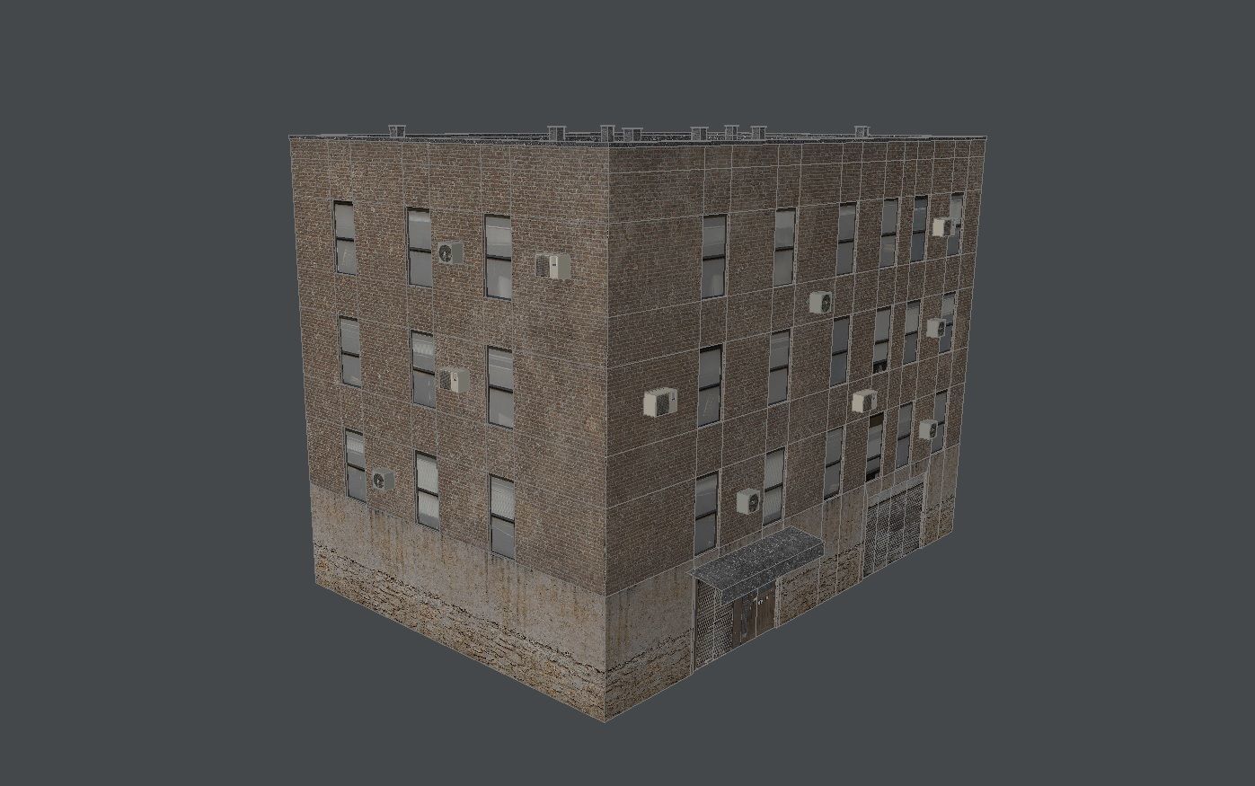 Building low poly street Low-poly 3D model_4