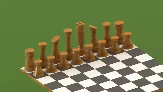 3D Printable Chess Pieces and Board Model for Home Printing 3D print model