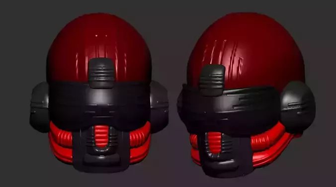 helmet high poly sculpt 3d printable 