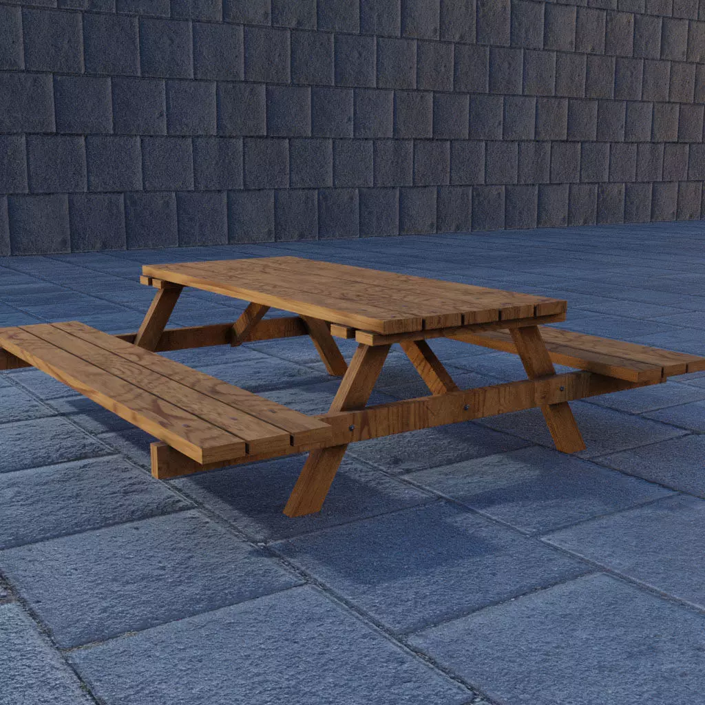 Picnic Table Free 3D model_0