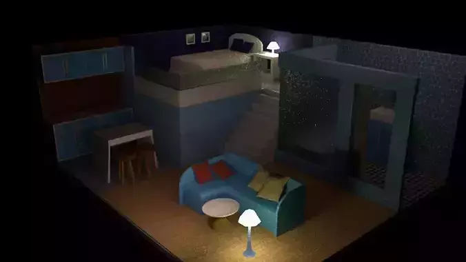 3D TOY HOME INTERIOR STRUCTURE 