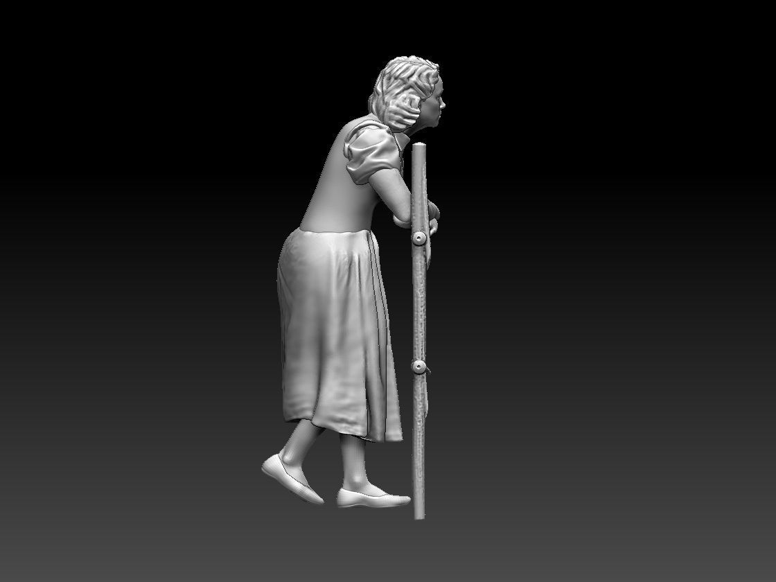woman statue of on ladder 3D print model_2