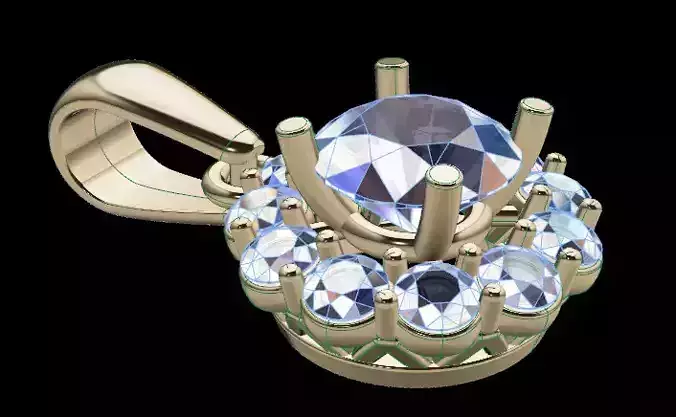 Dainty Diamond Halo Pendant