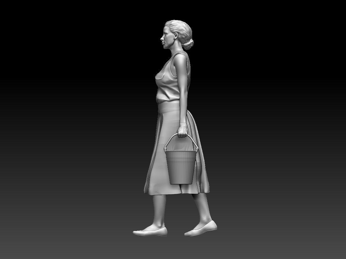 woman in dress 3D print model_14