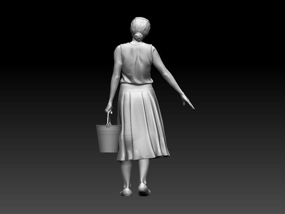woman in dress 3D print model_58