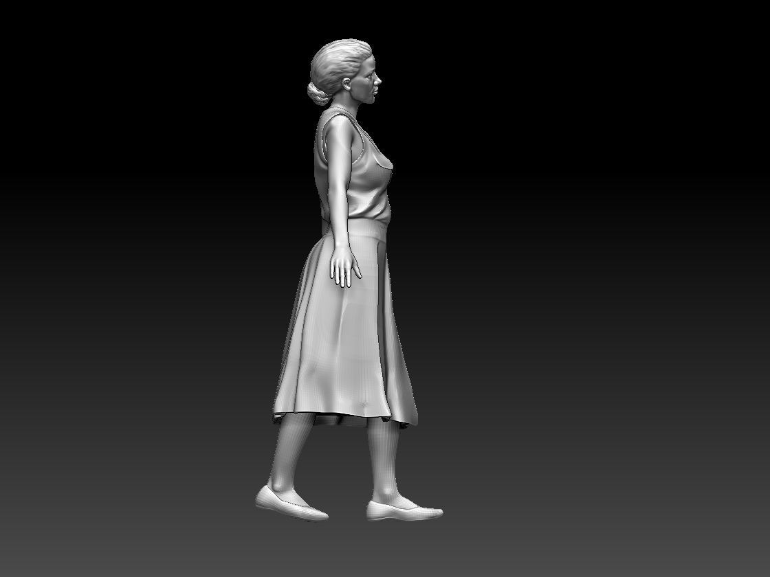 woman in dress 3D print model_29