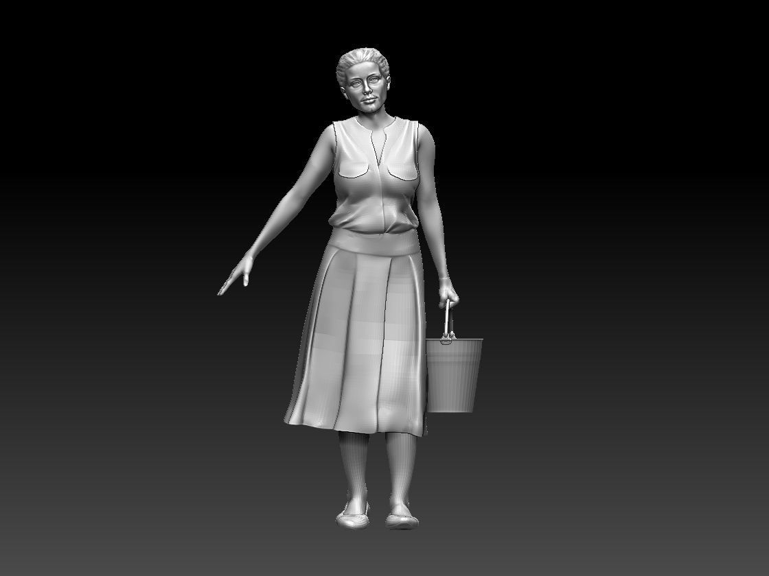 woman in dress 3D print model_33
