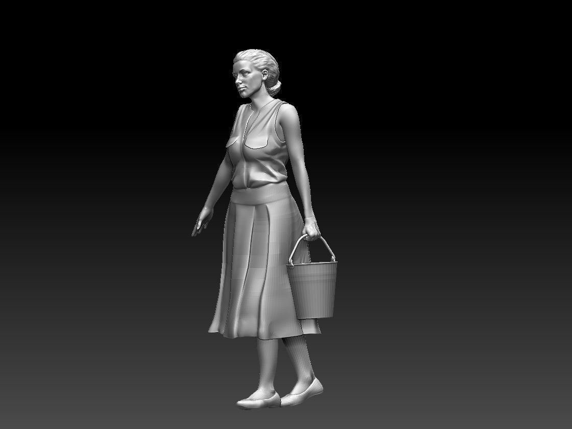 woman in dress 3D print model_46