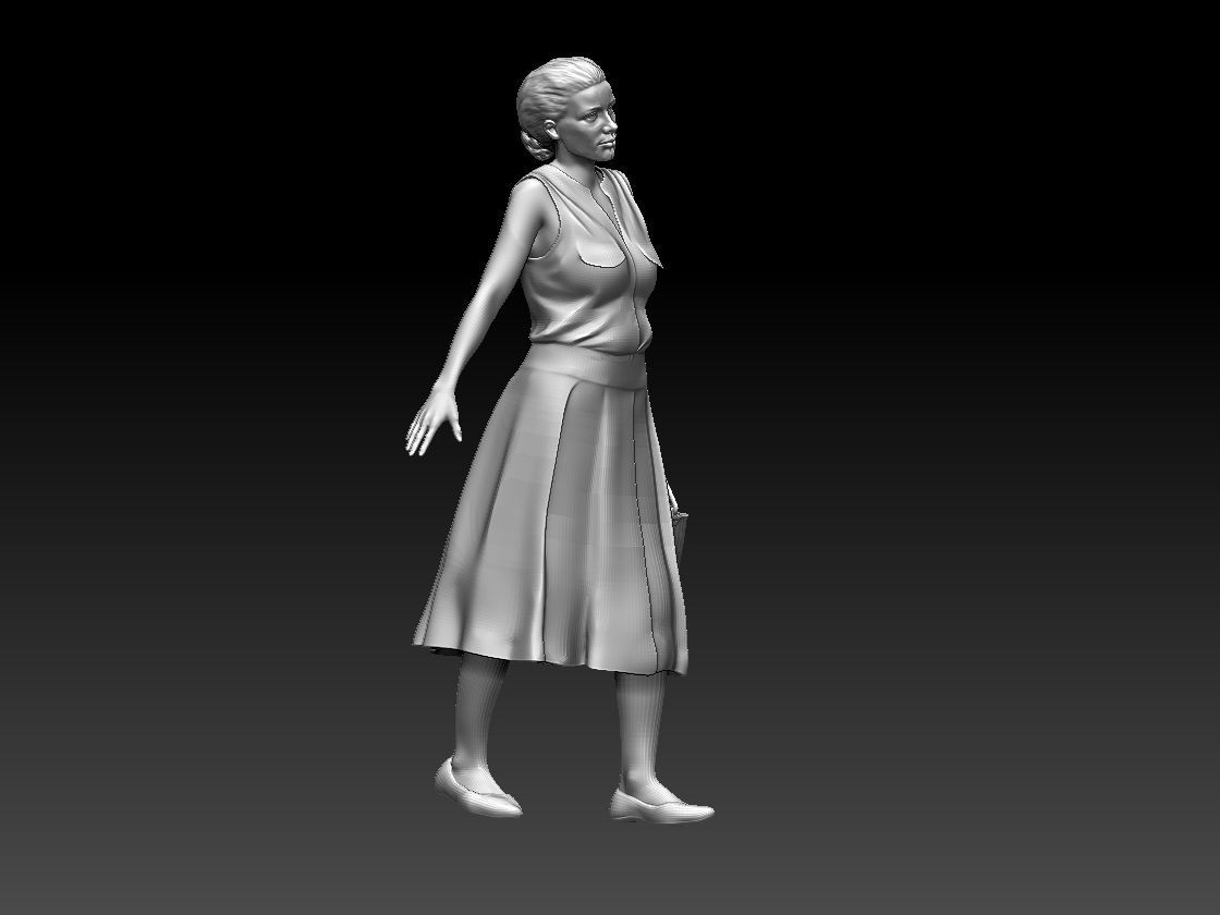 woman in dress 3D print model_55