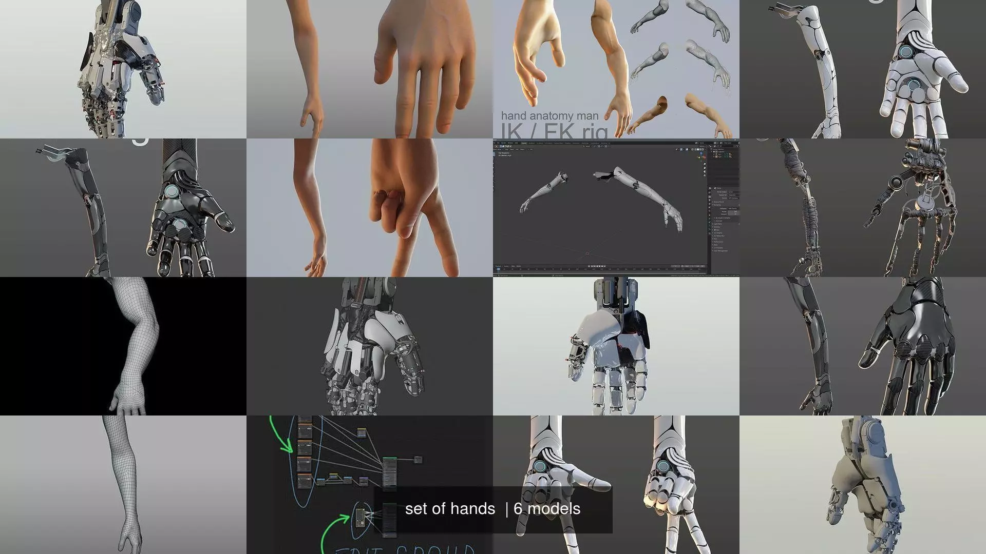 set of hands  3D Model Collection_6