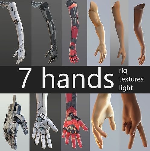 set of hands  3D Model Collection