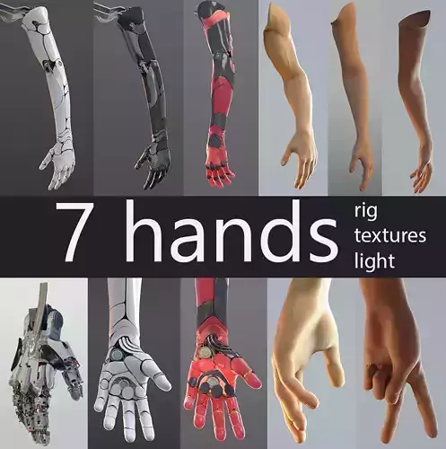 set of hands  3D Model Collection