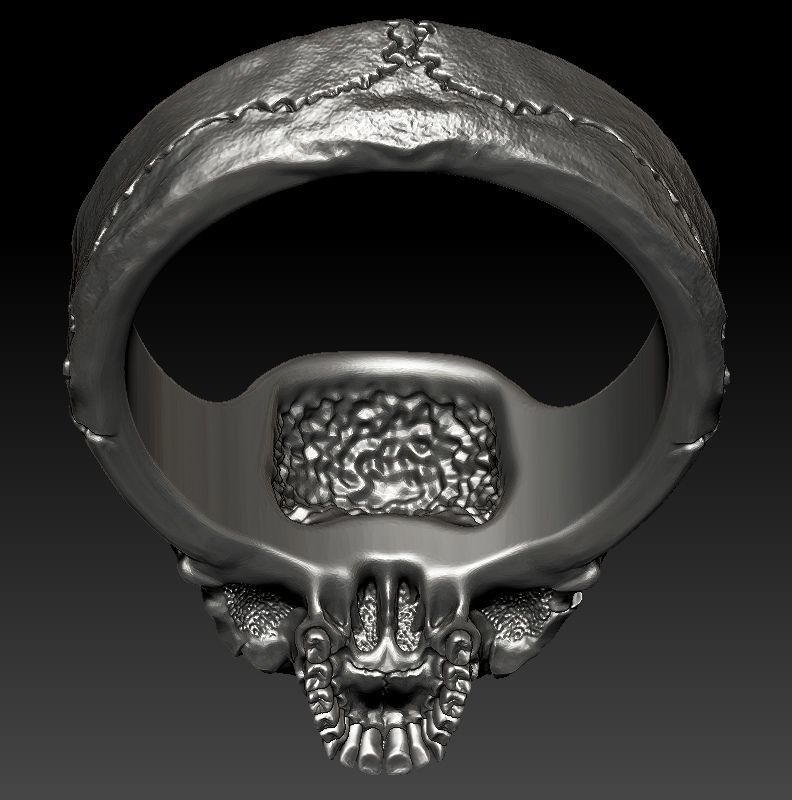 skull ring  3D print model_8