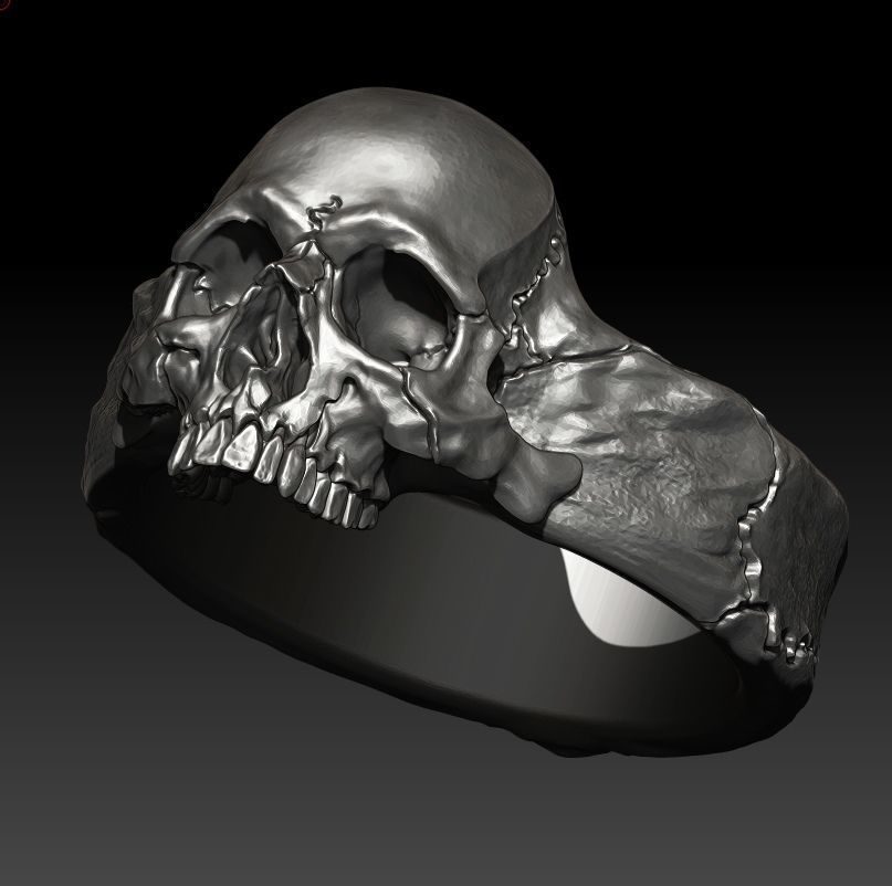 skull ring  3D print model_20