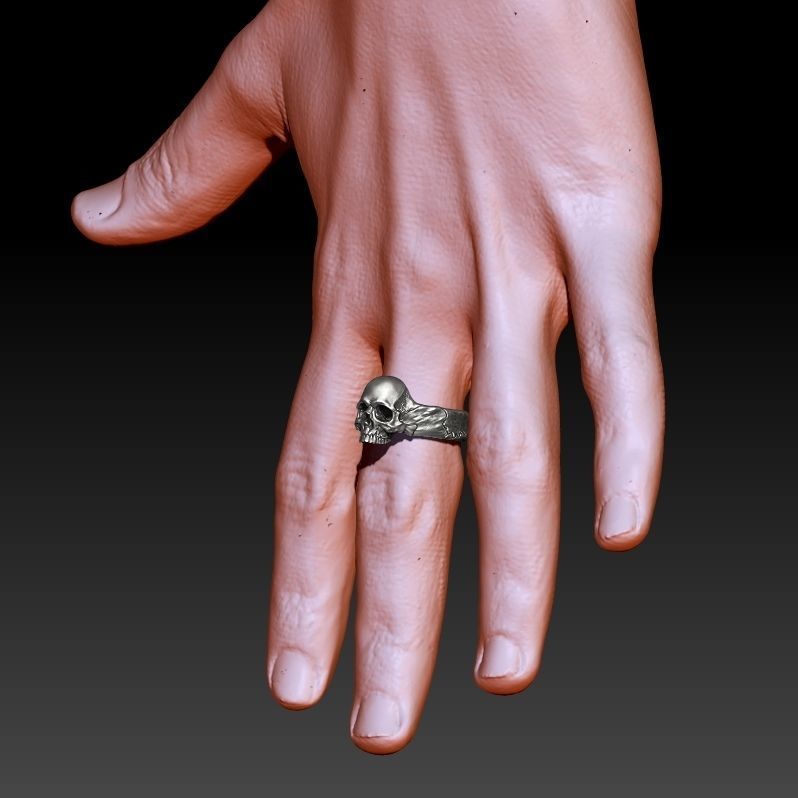 skull ring  3D print model_18