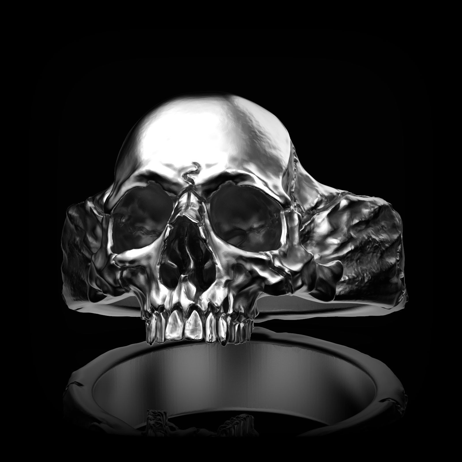 skull ring  3D print model_1