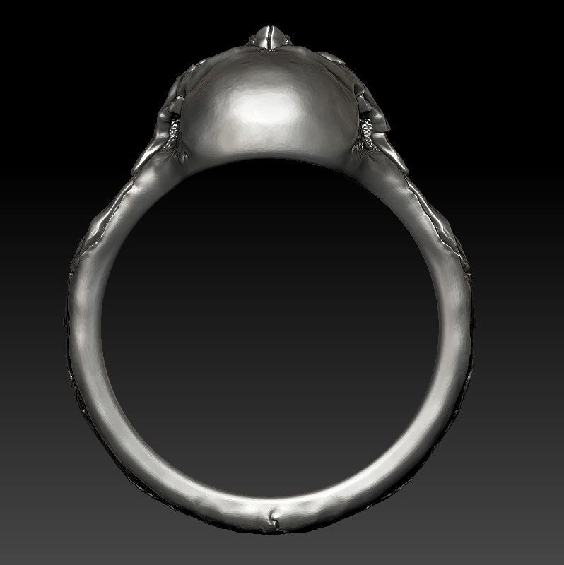 skull ring  3D print model_19