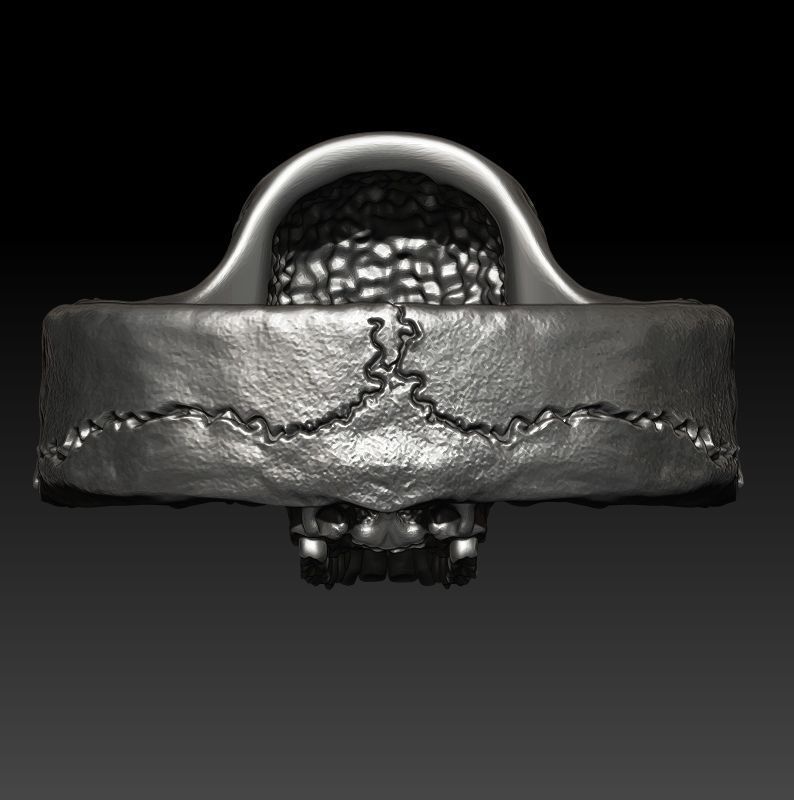 skull ring  3D print model_9