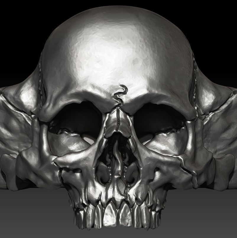 skull ring  3D print model_10