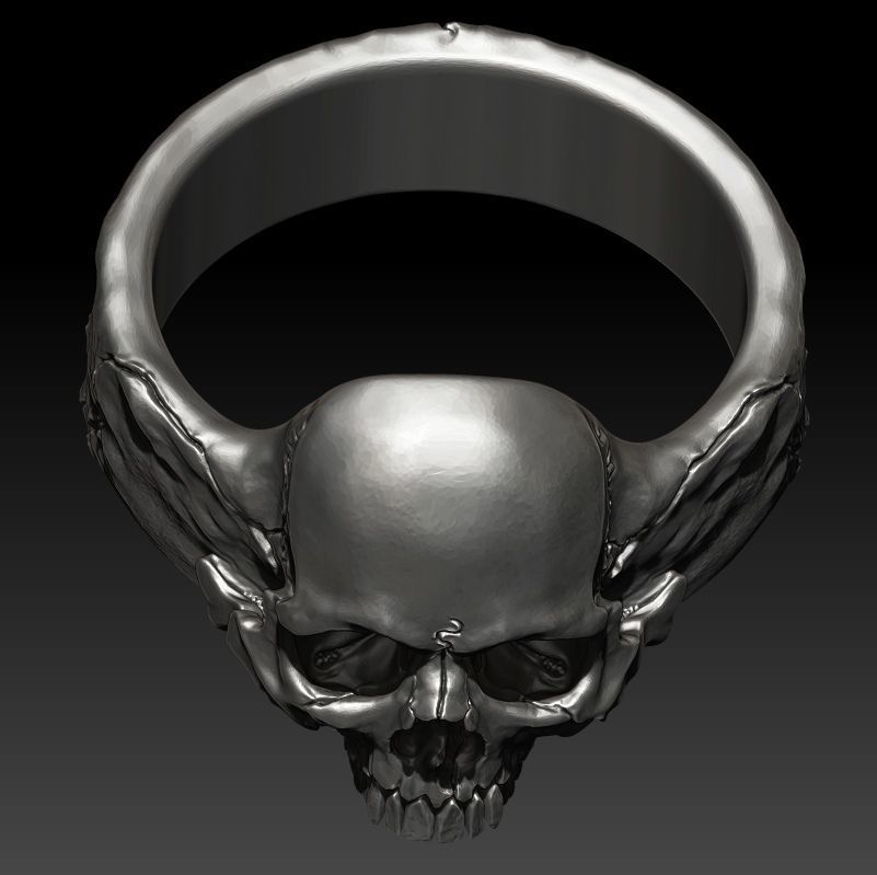 skull ring  3D print model_22
