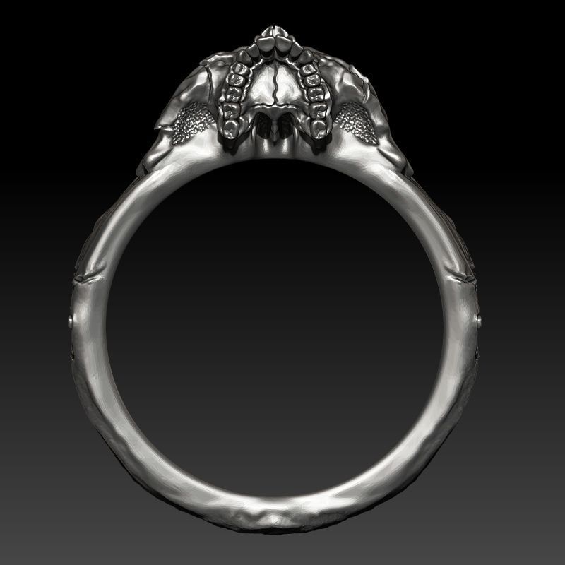 skull ring  3D print model_6