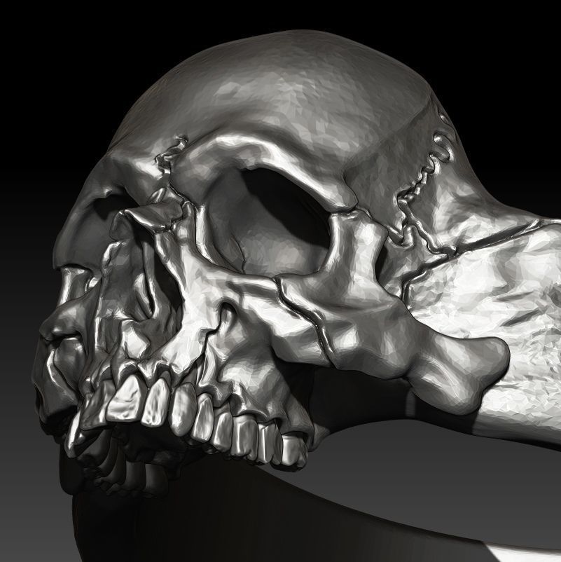 skull ring  3D print model_3