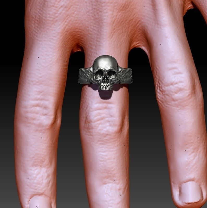skull ring  3D print model_15