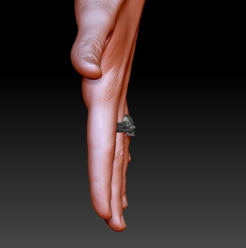 skull ring  3D print model_17