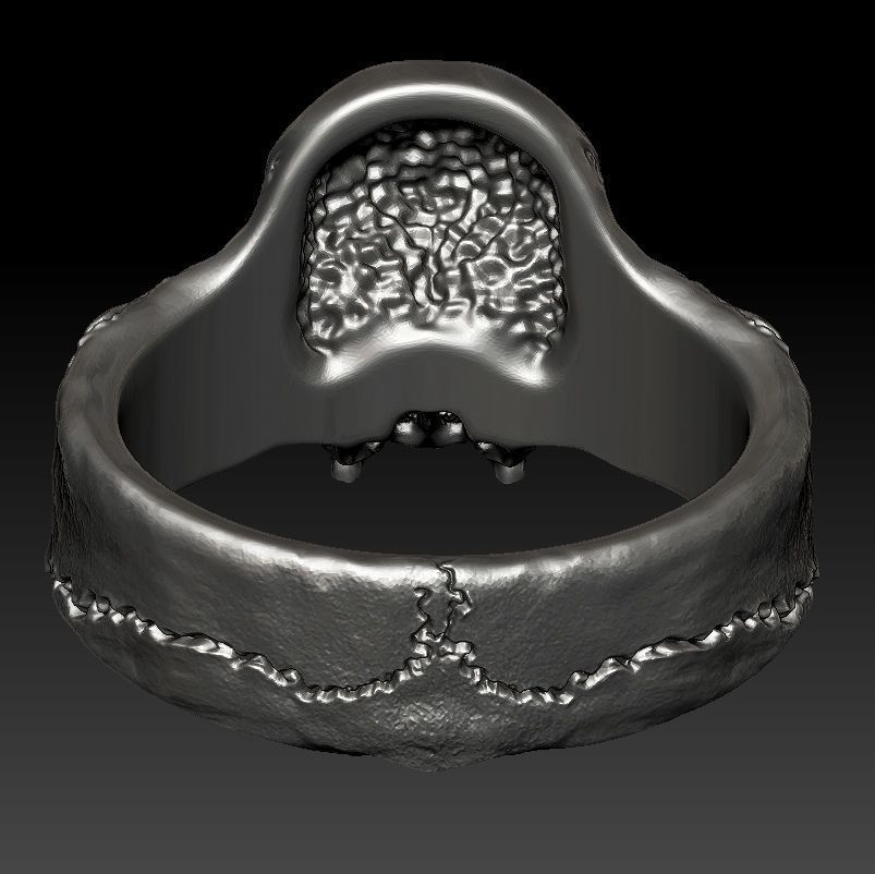 skull ring  3D print model_4