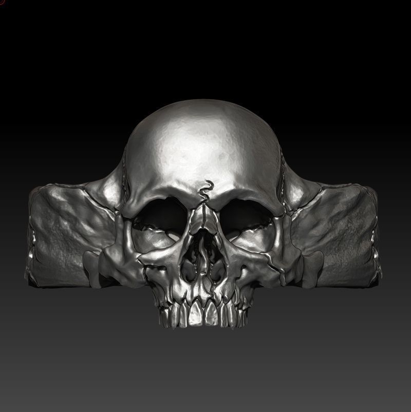 skull ring  3D print model_11