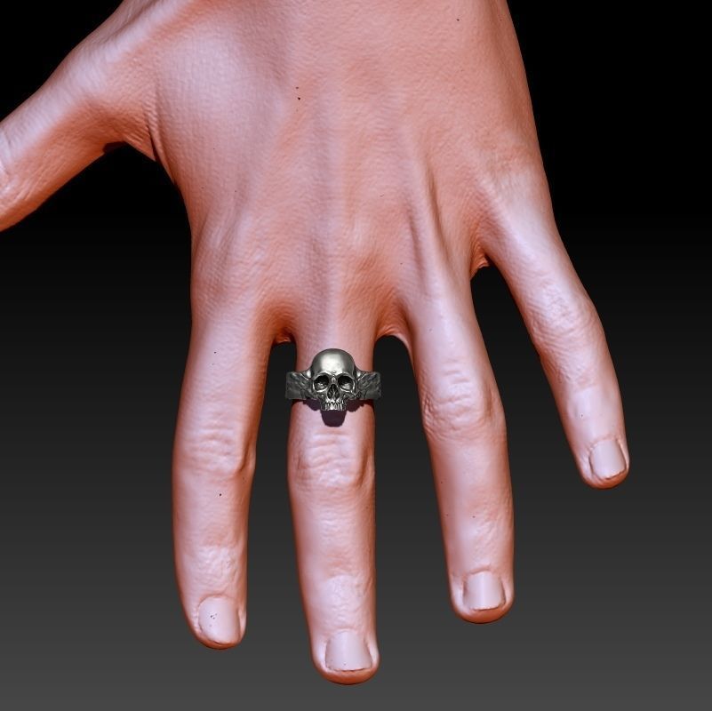skull ring  3D print model_12
