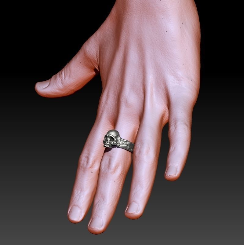 skull ring  3D print model_7