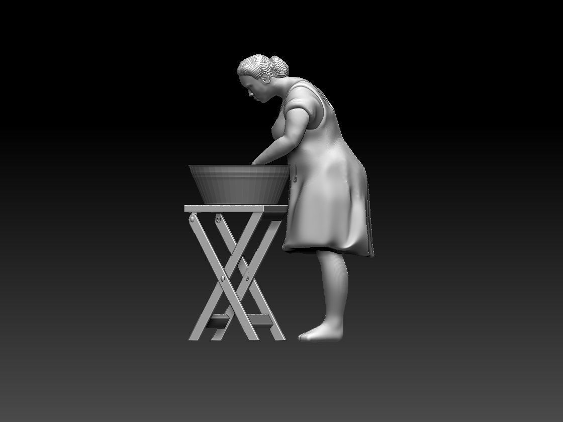 woman on stool 3D print model_21